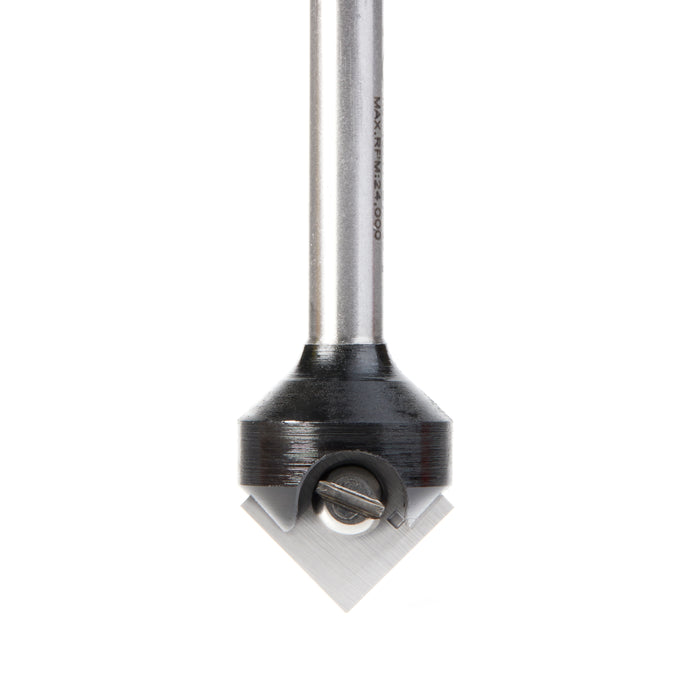 RC-45711-M In-Tech Insert Carbide V Groove 90 Deg x 17.6mm Dia x 8.5mm x 6mm Shank Single Flute Router Bit